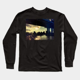 Manhattan Skyline Bridge New York City Long Sleeve T-Shirt